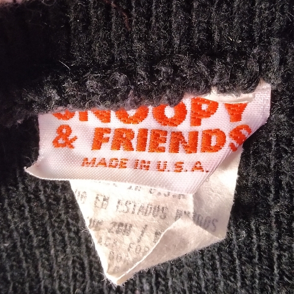 Vintage Snoopy & Friends Candy Cane Knit Button Up Vest Size Medium 20W - Picture 6 of 7